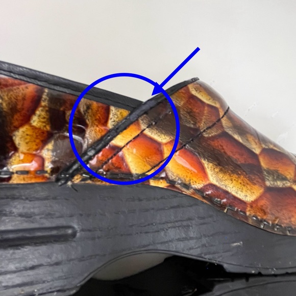 Dansko Professional Clogs Brown Gold Shiny Leather Women’s Size US 6.5-7 / EU 37 - Picture 12 of 16